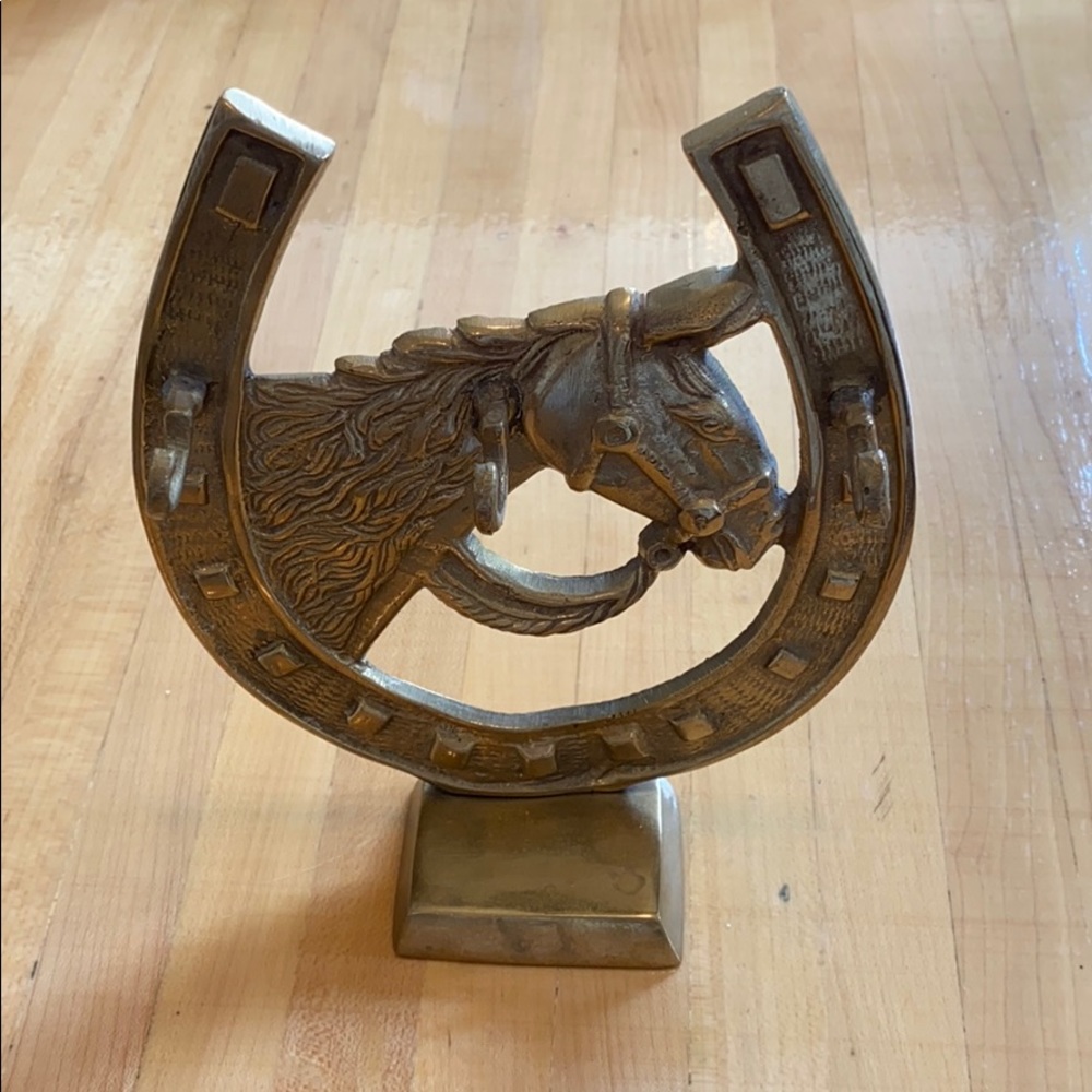 Vintage Brass Horse Key Holder